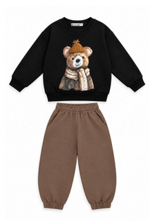 ست دورس و شلوار خرس قهوه ای یل کیدز